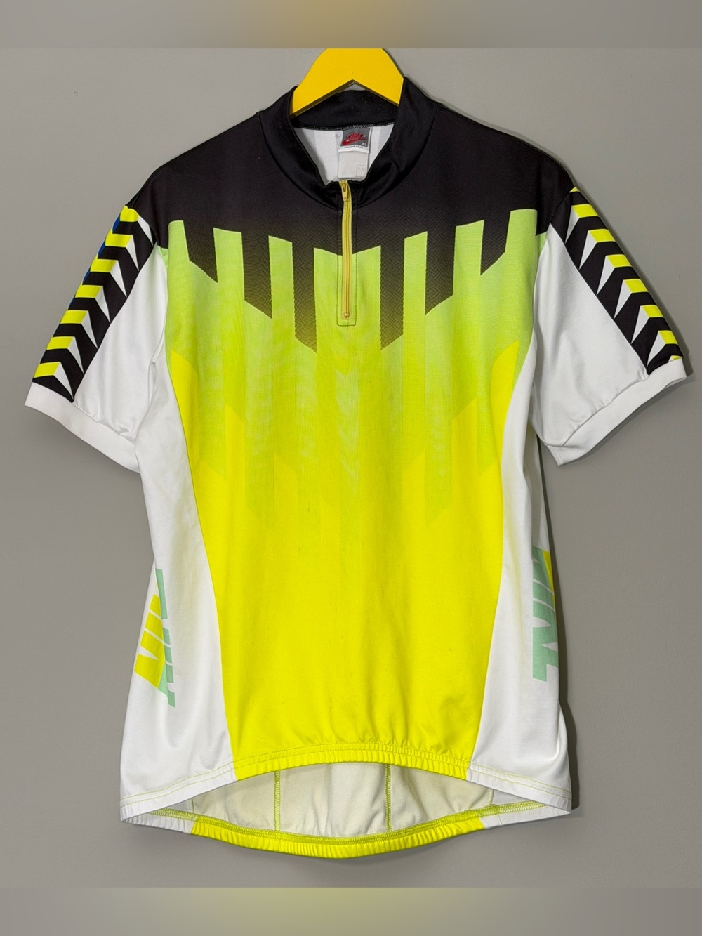 90s Nike yellow cycling jersey Size XL